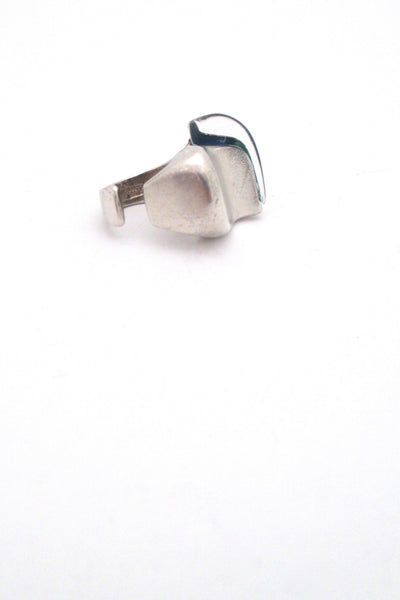profile Bjorn Weckstrom for Lapponia vintage silver acrylic Darinas Tear ring mid century Modernist design