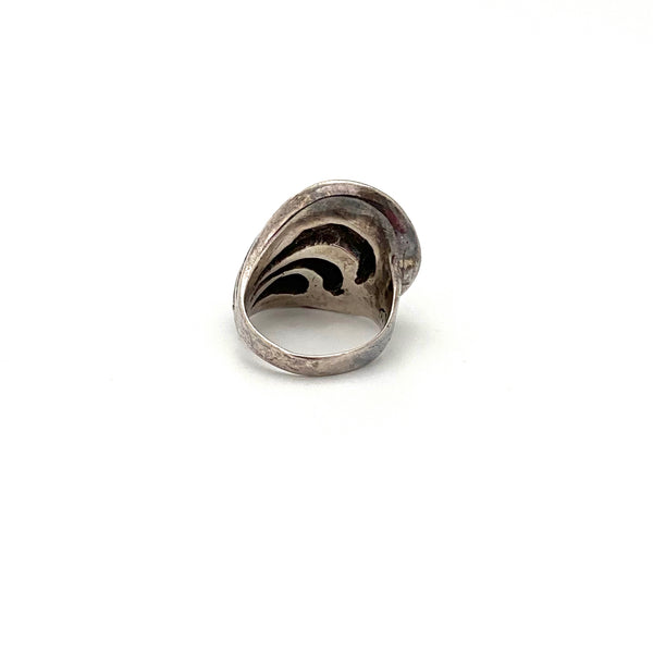 vintage silver waves ring