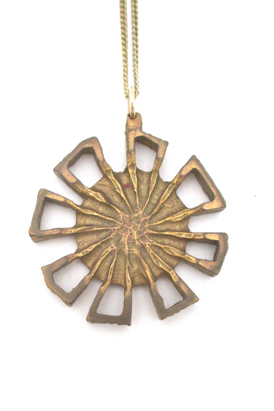 Bernard Chaudron double sided red flower necklace