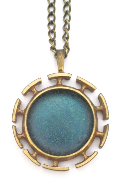 Bernard Chaudron large double sided, 2 colour pendant necklace