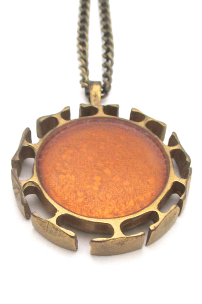 Bernard Chaudron large double sided, 2 colour pendant necklace