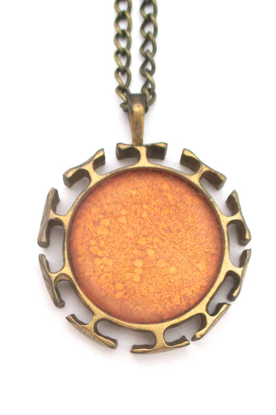 Bernard Chaudron large double sided, 2 colour pendant necklace