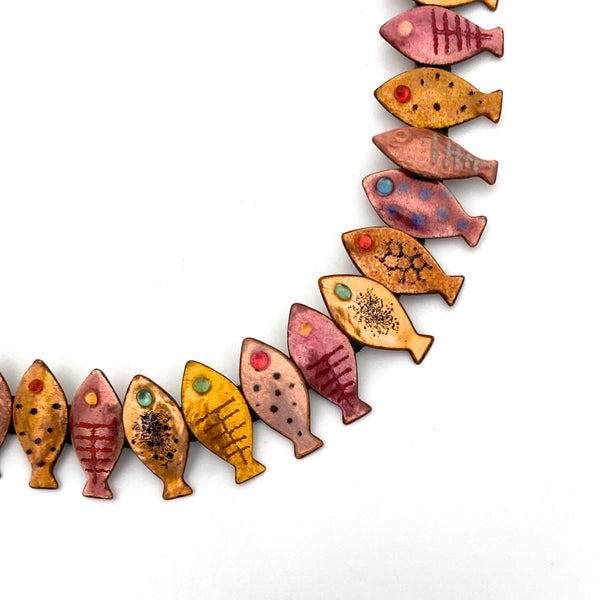 Loutzia vintage studio made fish necklace ~ scarce