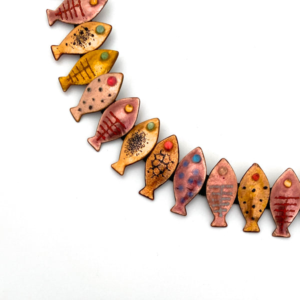 Loutzia vintage studio made fish necklace ~ scarce