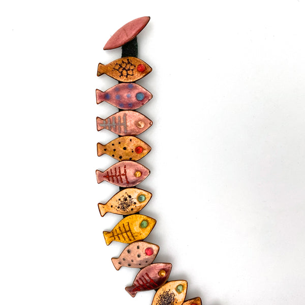 Loutzia vintage studio made fish necklace ~ scarce