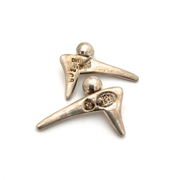 Sigi Pineda silver & onyx Modernist earrings