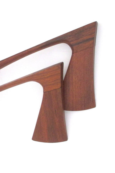 detail Jens Quistgaard Denmark vintage teak servers #2 rare form mid century Scandinavian design