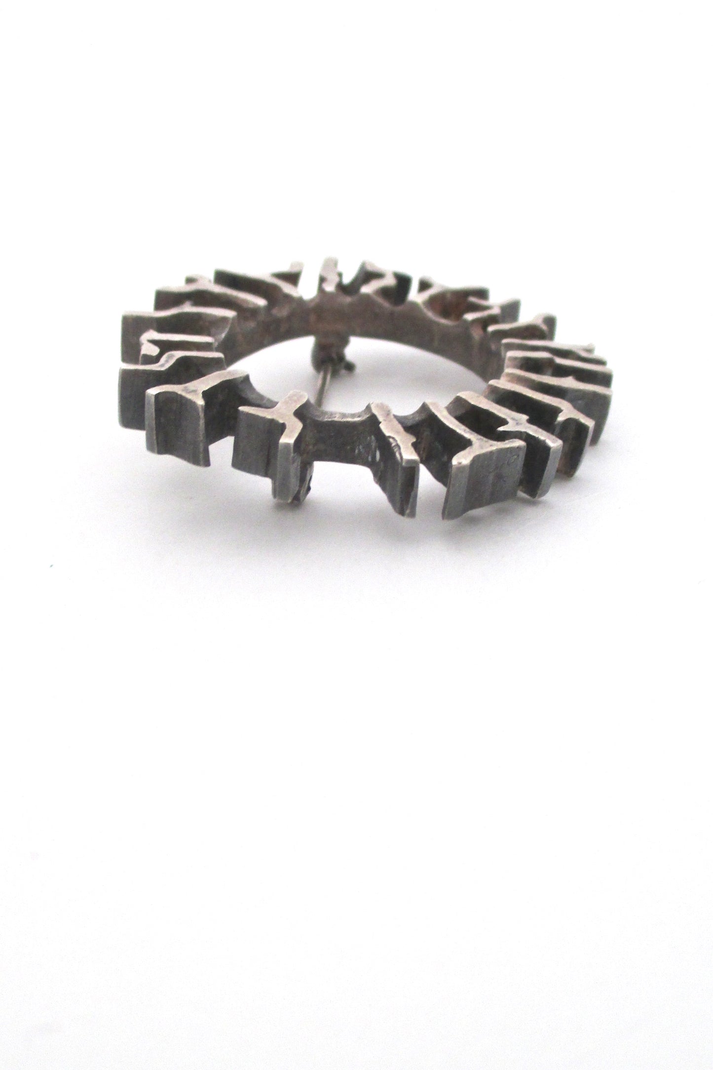 Bernard Chaudron brutalist brooch in sterling silver