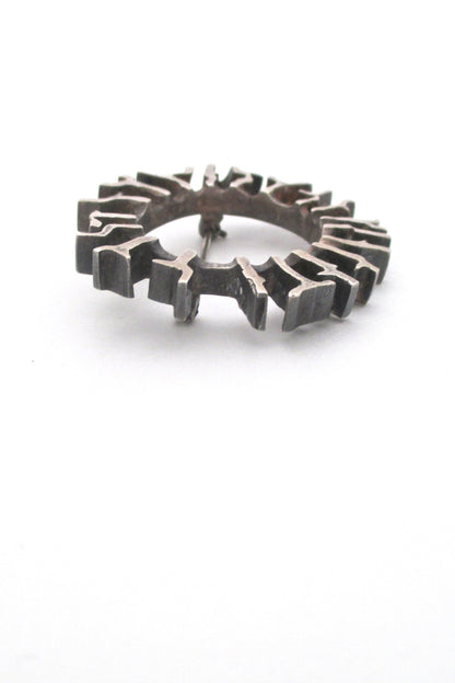 Bernard Chaudron brutalist brooch in sterling silver