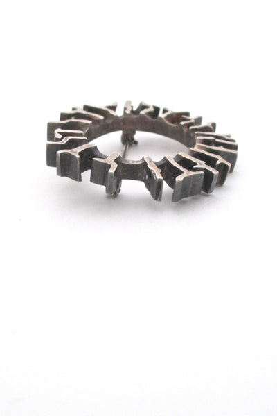 Bernard Chaudron brutalist brooch in sterling silver
