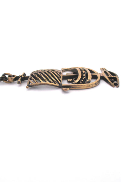 Jorma Laine bronze 'sailing through' pendant necklace