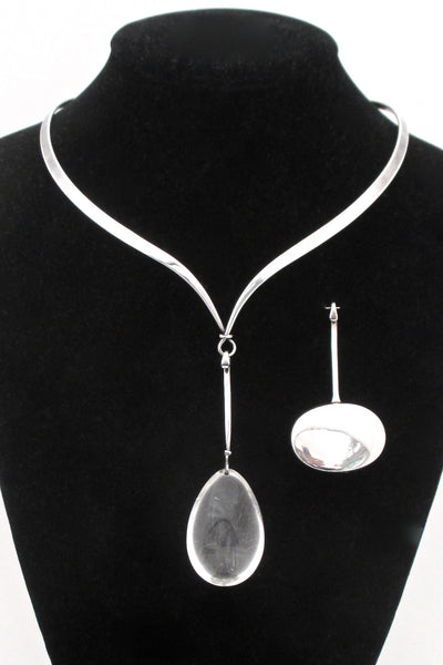 Georg Jensen / Vivianna Torun ~ neck ring & 2 large pendants