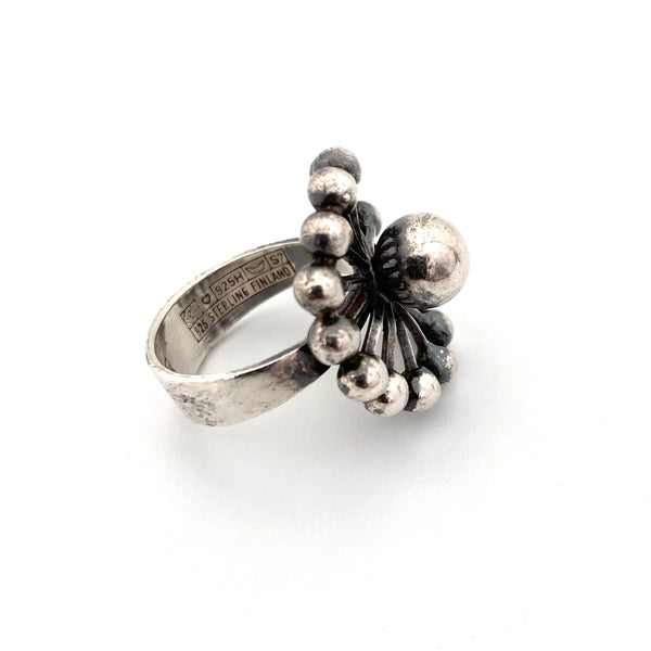 Erik Granit vintage silver starburst ring ~ 1971