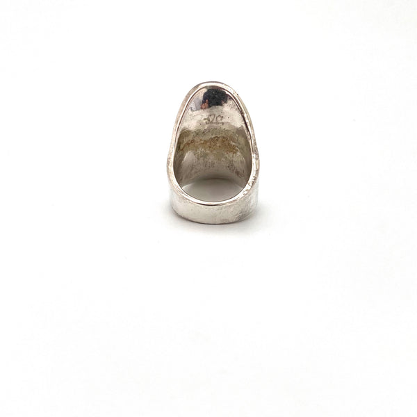 vintage silver heavy curved ring