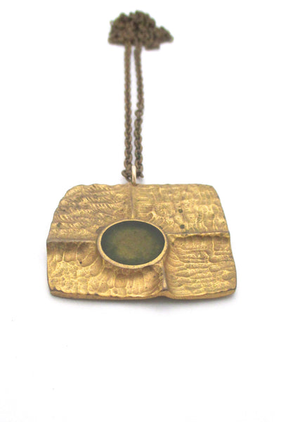 Bernard Chaudron large vintage bronze pendant necklace