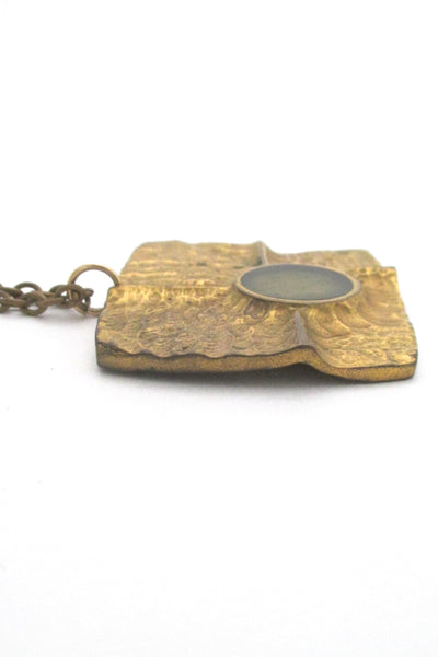 Bernard Chaudron large vintage bronze pendant necklace