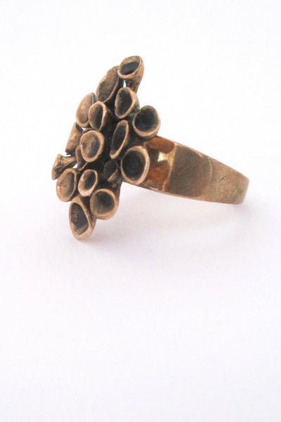 profile Hannu Ikonen Finland vintage bronze reindeer moss ring