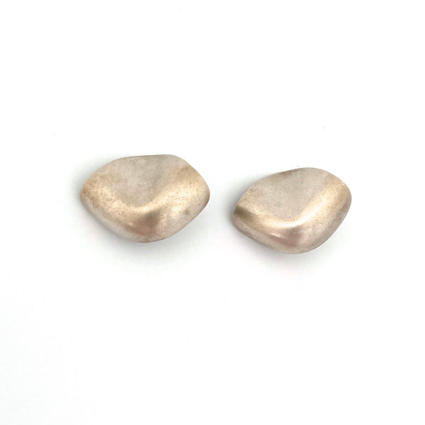 vintage sterling silver earrings ~ satin finish