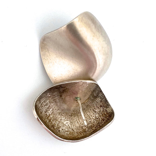 vintage sterling silver earrings ~ satin finish