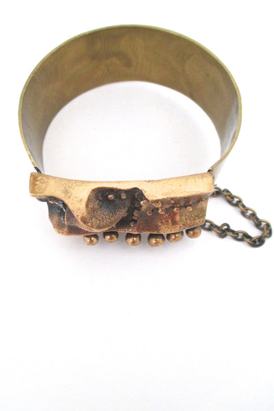 Hannu Ikonen large sculptural bronze bracelet