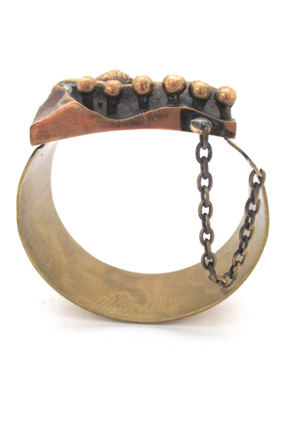 profile Hannu Ikonen Finland vintage bronze large sculptural bracelet vintage Nordic jewellery