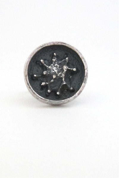 Robert Larin Canada brutalist pewter lichen ring