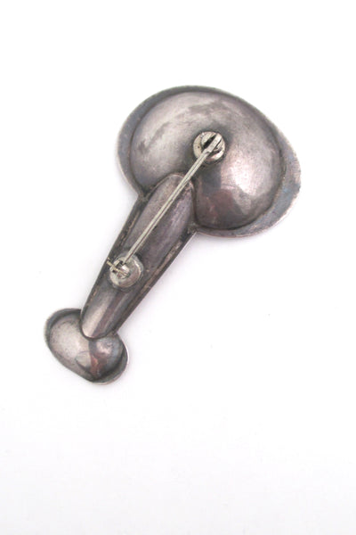 Eleanor Caldwell dimensional silver & enamel brooch - 1950s