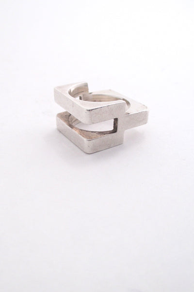 Pekka Piekainen geometric silver ring