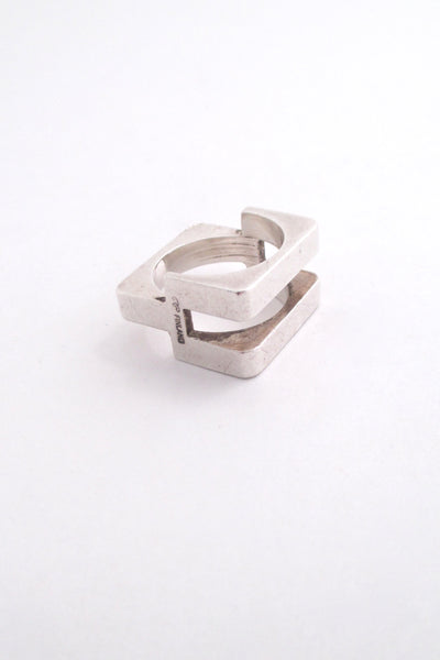 profile Pekka Piekainen vintage Scandinavian Modern sterling silver ring 1974