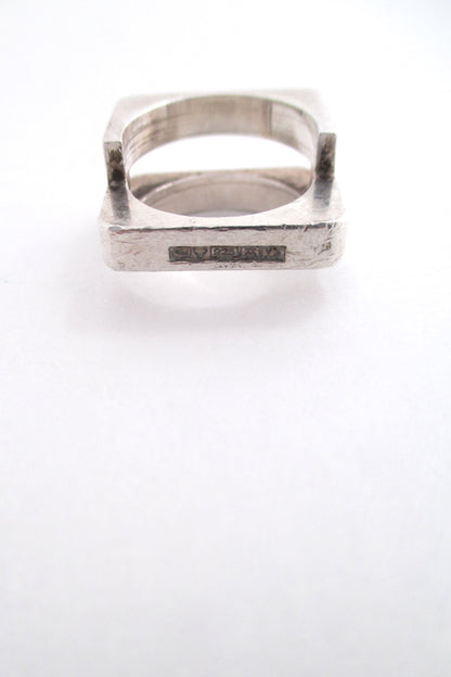Pekka Piekainen geometric silver ring