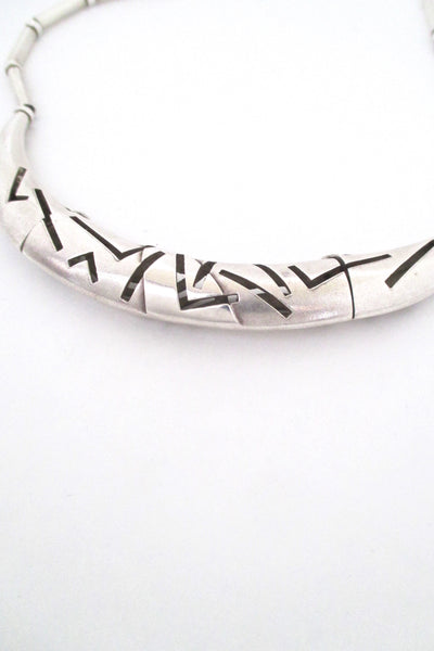 Lapponia pierced heavy silver choker