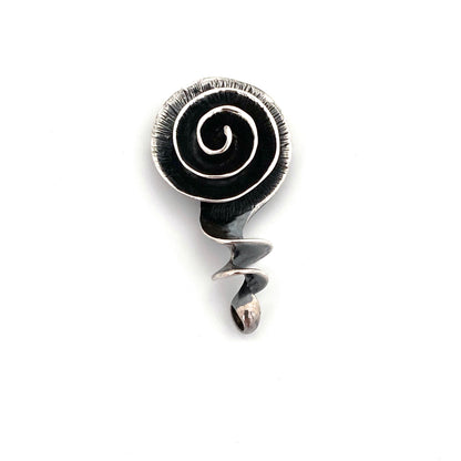 vintage silver spirals pendant / brooch ~ Israel Modernist