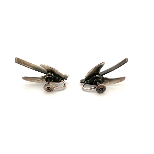 Henry Steig Modernist silver earrings