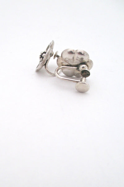 Georg Jensen silver flower earrings #67