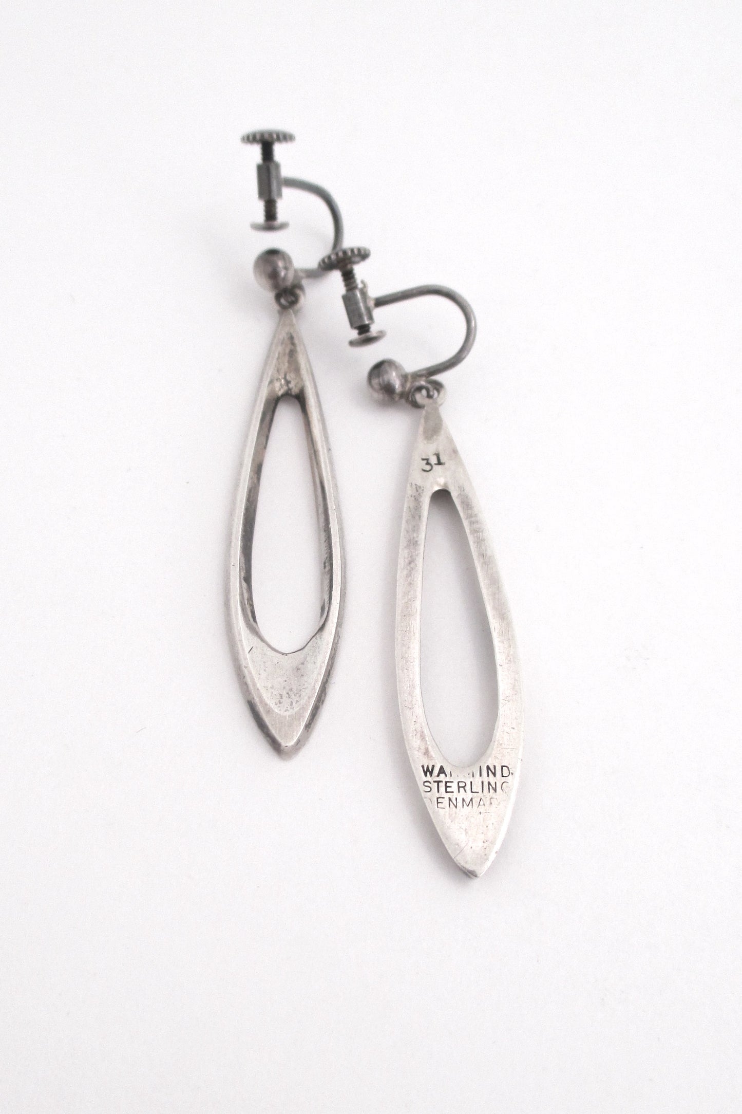 Poul Warmind long silver drop earrings
