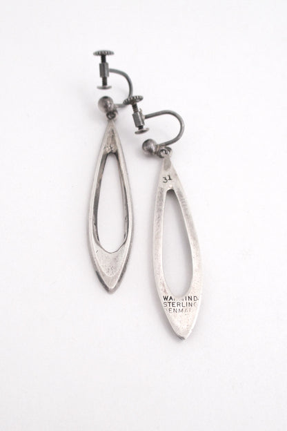 Poul Warmind long silver drop earrings