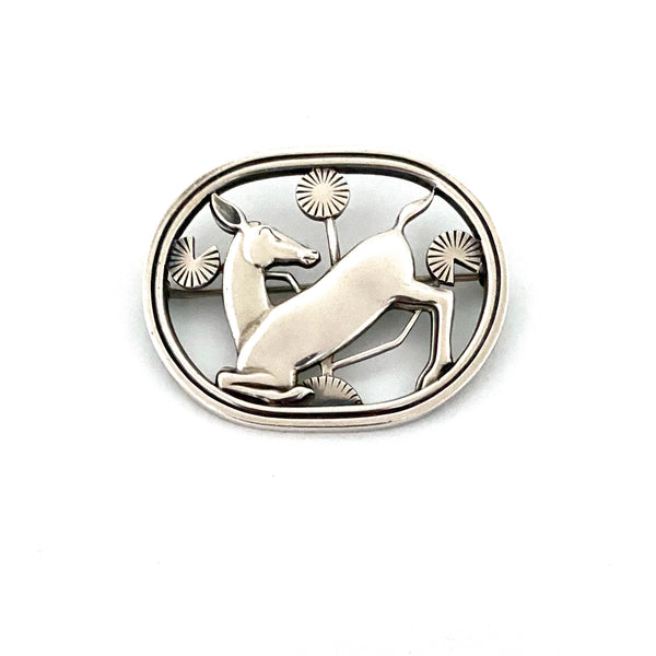 Georg Jensen kneeling deer brooch #256 ~ Arno Malinowski