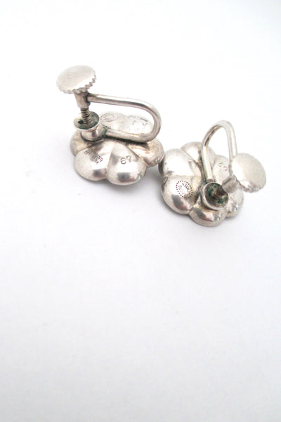 Georg Jensen silver flower earrings #67