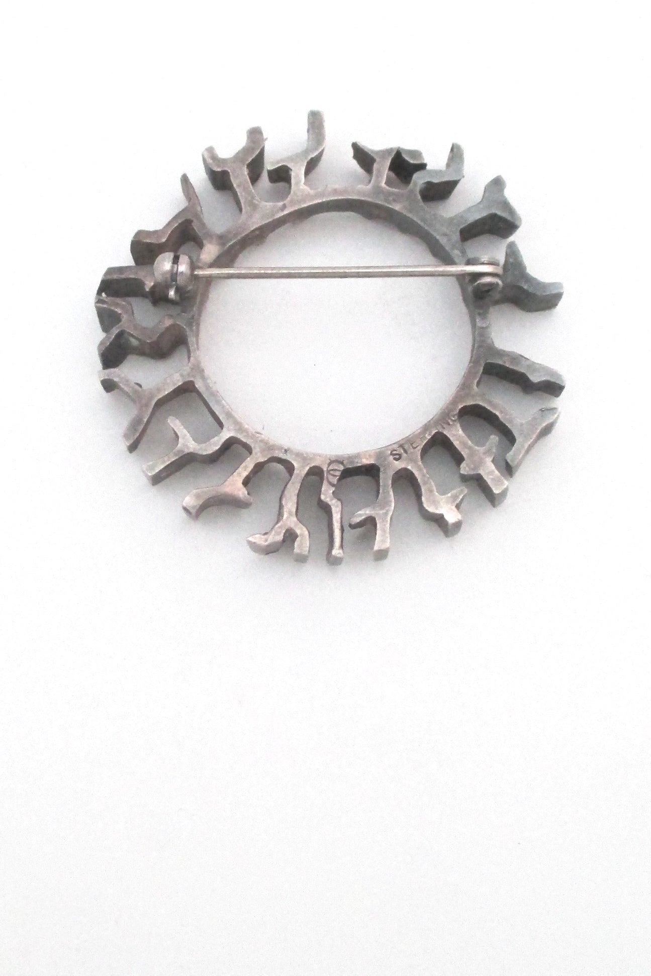 Bernard Chaudron brutalist brooch in sterling silver