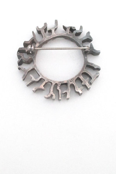 Bernard Chaudron brutalist brooch in sterling silver