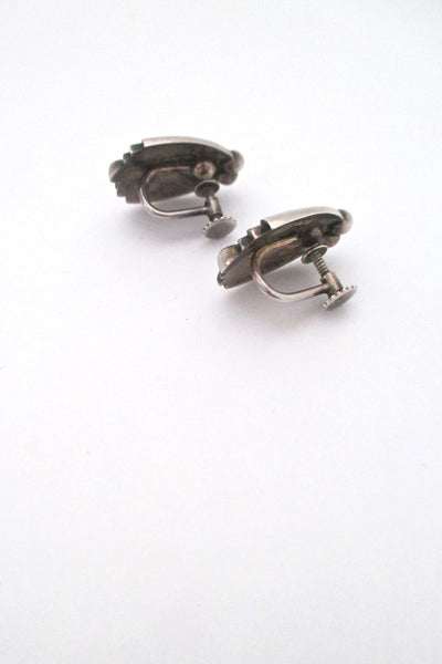 detail Georg Jensen vintage silver Tulip earrings 106 by Harald Nielsen