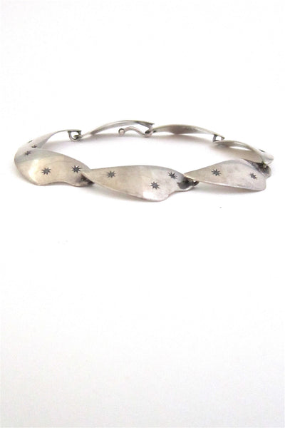 Aare and Krogh Denmark vintage silver modernist stars bracelet
