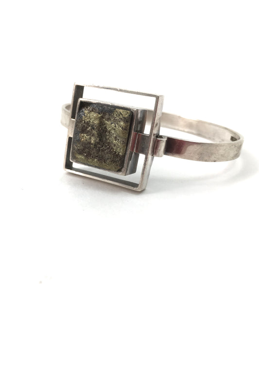 Rastilan Kulta Finland vintage silver pyrite mid century Modernist bracelet 1975