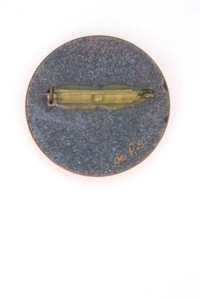 de Passille-Sylvestre enamel on copper brooch
