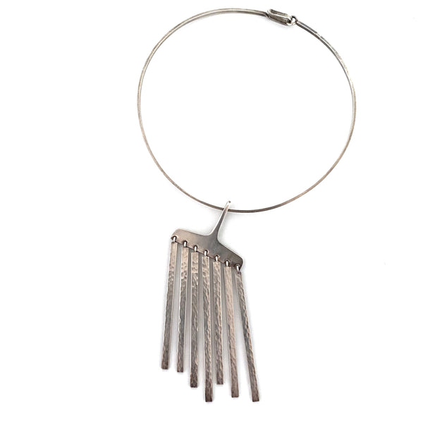 Hans Hansen large kinetic hammered silver kinetic pendant ~ Bent Gabrielsen