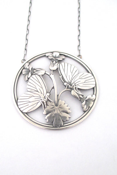 Georg Jensen 'butterflies' large pendant necklace #105