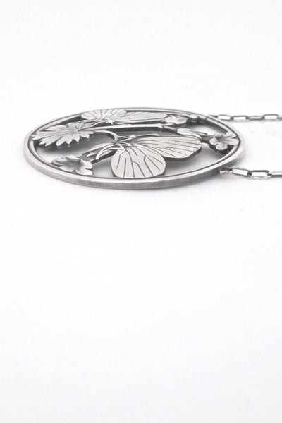profile Georg Jensen Denmark vintage silver large butterflies pendant necklace 105 by Arno Malinowski