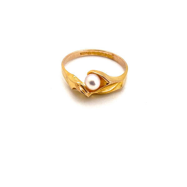 Lapponia 14k gold & pearl ring ~ Bjorn Weckstrom