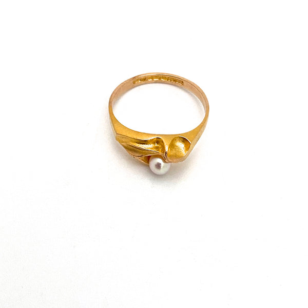 Lapponia 14k gold & pearl ring ~ Bjorn Weckstrom