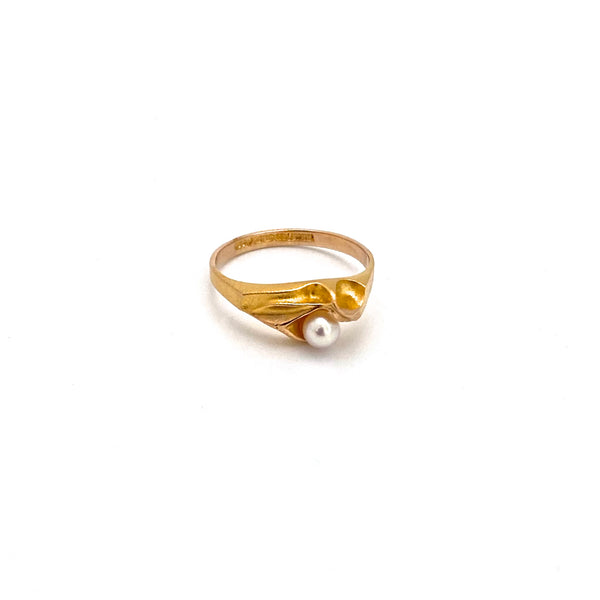 Lapponia 14k gold & pearl ring ~ Bjorn Weckstrom